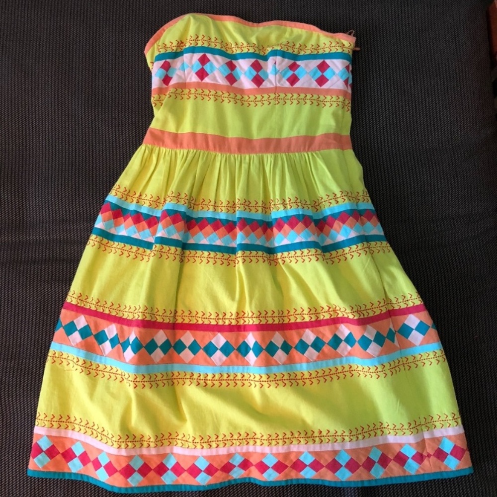 Anthropologie embroidered patch work dress